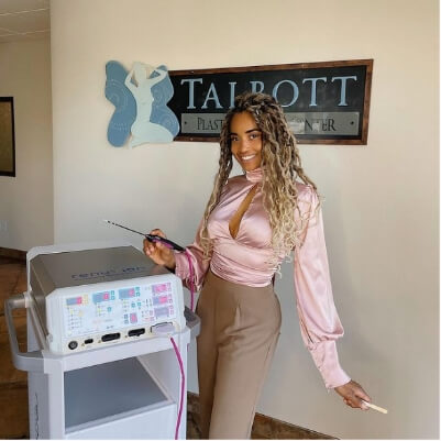 Dr. Talbott Using New Equipment